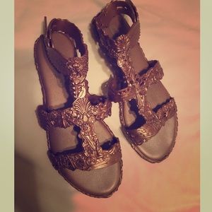 Rose Gold Melissa Campana Barroca Sandals